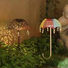 Load image into Gallery viewer, Solar LED Ground Plug Iron Umbrella Garden Landscape Decorative Light
