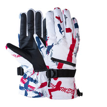 Load image into Gallery viewer, Unisex PU Leather Non-slip Touch Screen Waterproof Motorcycle Cycling Fleece Warm Snow Gloves
