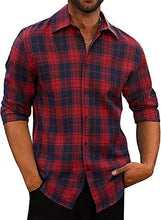 Load image into Gallery viewer, Autumn Winter Flannel Checkered  Men Shirts

