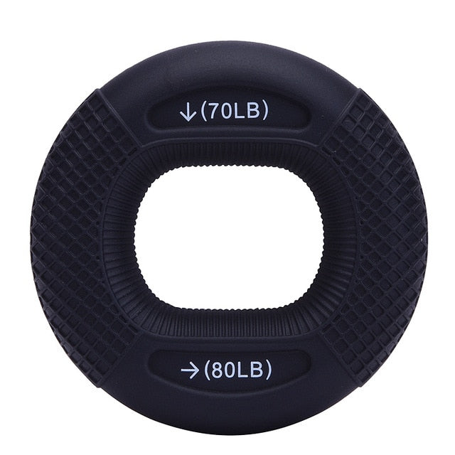Silicone Adjustable Hand Grip 20-80LB Gripping Ring Finger Forearm Trainer