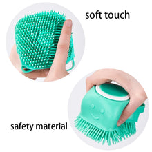 Load image into Gallery viewer, Soft Safe Silicone Dog Cat Bath Brush with Shampoo Box Pet Bathroom Massage
