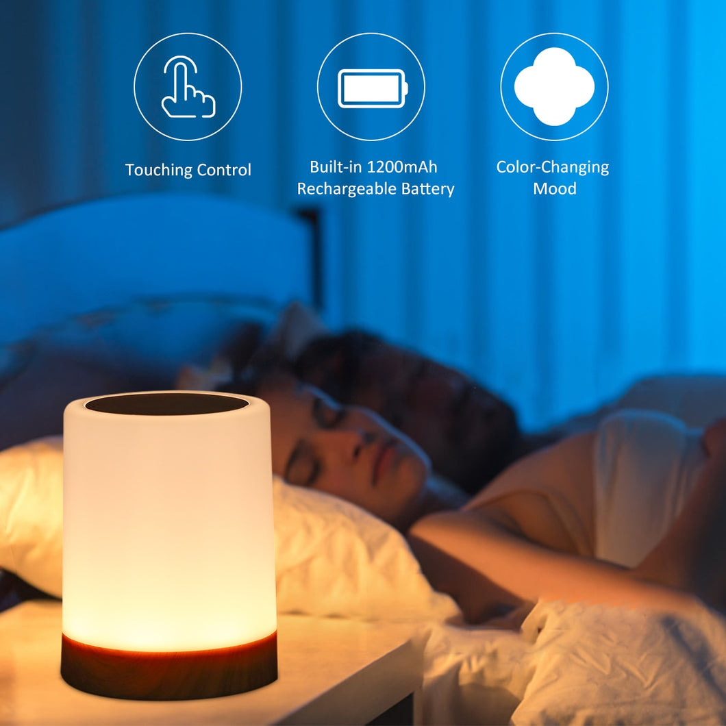 USB Rechargeable Touching Control Bedside Light Dimmable Table Lamp