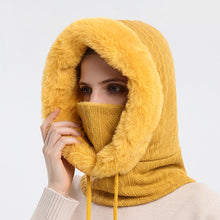Load image into Gallery viewer, Winter Fur Cap Mask Set Hooded for Women
