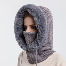 Load image into Gallery viewer, Winter Fur Cap Mask Set Hooded for Women
