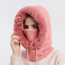 Load image into Gallery viewer, Winter Fur Cap Mask Set Hooded for Women
