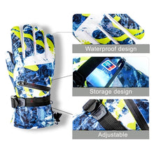 Load image into Gallery viewer, Unisex PU Leather Non-slip Touch Screen Waterproof Motorcycle Cycling Fleece Warm Snow Gloves
