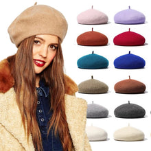 Load image into Gallery viewer, Women Girl Beret French Artist Warm Wool Hat
