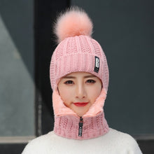 Load image into Gallery viewer, Women Windproof Winter Outdoor Knit Thick Siamese Scarf

