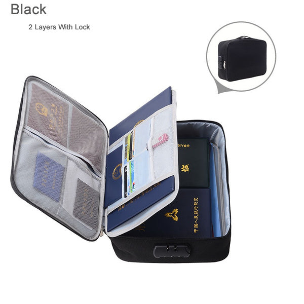 Multifunction Document Storage Bag With Lock