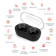 Load image into Gallery viewer, Wireless Headphone Bluetooth 5.0 Hifi Stereo Noise Cancelling In-ear headset
