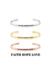 Load image into Gallery viewer, FAITH HOPE LOVE C-type Bracelet
